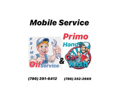 Primo Hand Car Wash and Primo Oil Service Mobile service